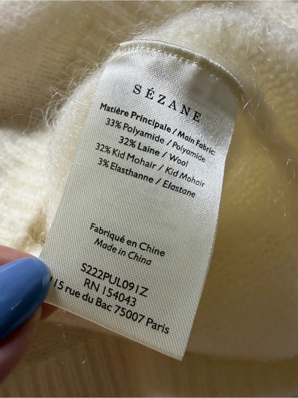 Sézane Malory Mohair Wool Pastel Roses Gold Flecked Sweater L Whimsy Boho Fall - Picture 8 of 9